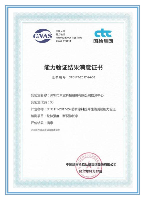 卓寶科技檢測中心通過中國認可能力驗證