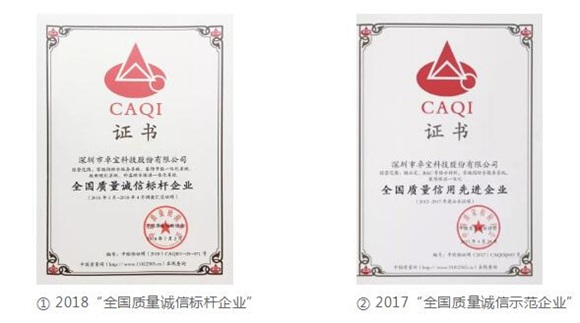 卓寶獲評“全國質量誠信標桿企業”